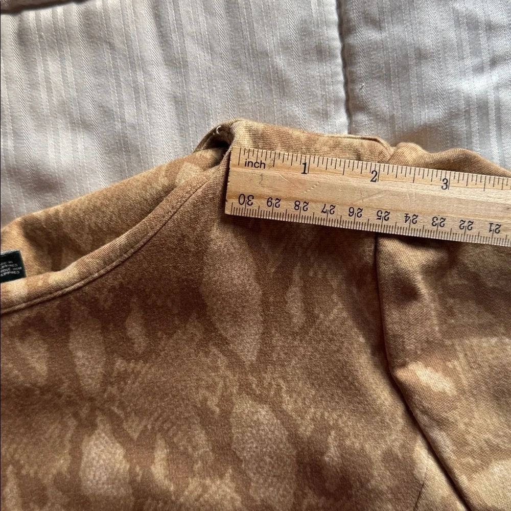 Lauren Ralph Lauren Sz LARGE Tan Snakeskin Print Ponte Shift Stretch Dress - Picture 5 of 10